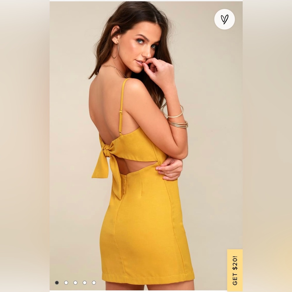 Lulus Toast To Life Mustard Yellow Mini Dress. NWT. - Picture 2 of 7